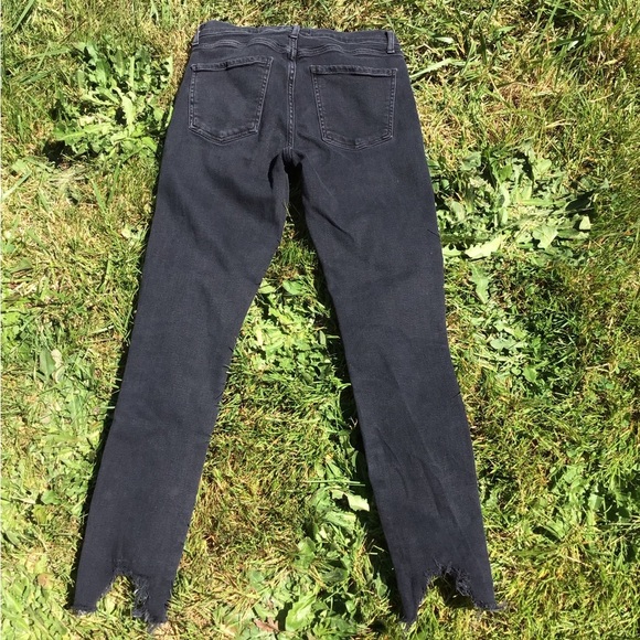 AGOLDE Sophie Mid Rise Black Ankle Skinny Jeans Distressed Hem Denim Size 27 - Picture 5 of 5